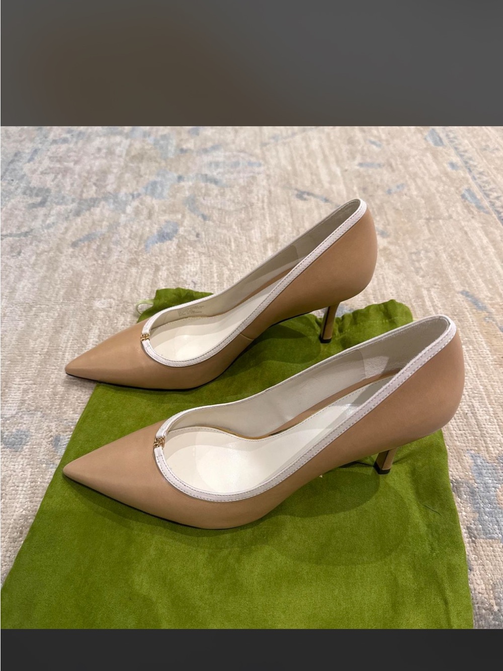 Tory Burch Women's Pointed-Toe Nude Pumps - Cantucci Color - Picture 5 of 7